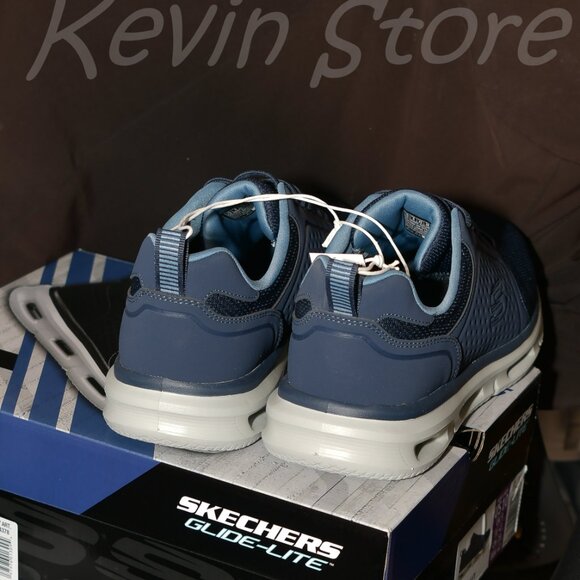 2 Pairs- Blue+Black- Skechers Men's Glide Lite Pacer Shoe. Price for 2. - Picture 4 of 14